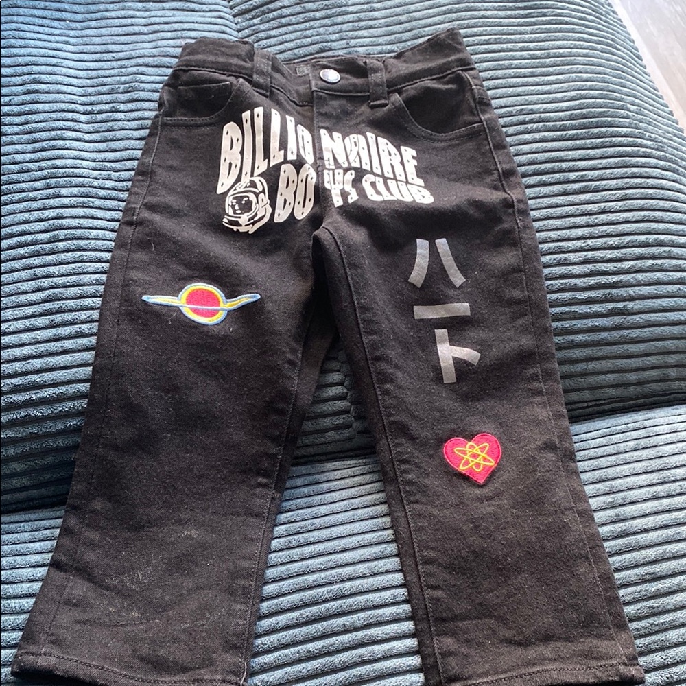 Billionaire Boys Club Black Kids Jeans with Colorful Space Patches